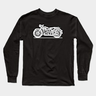 R68 Bike White Sketch Art Long Sleeve T-Shirt